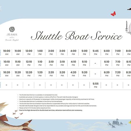 The Salil Hotel Riverside Bangkok Exteriér fotografie Shuttle boat service timetable